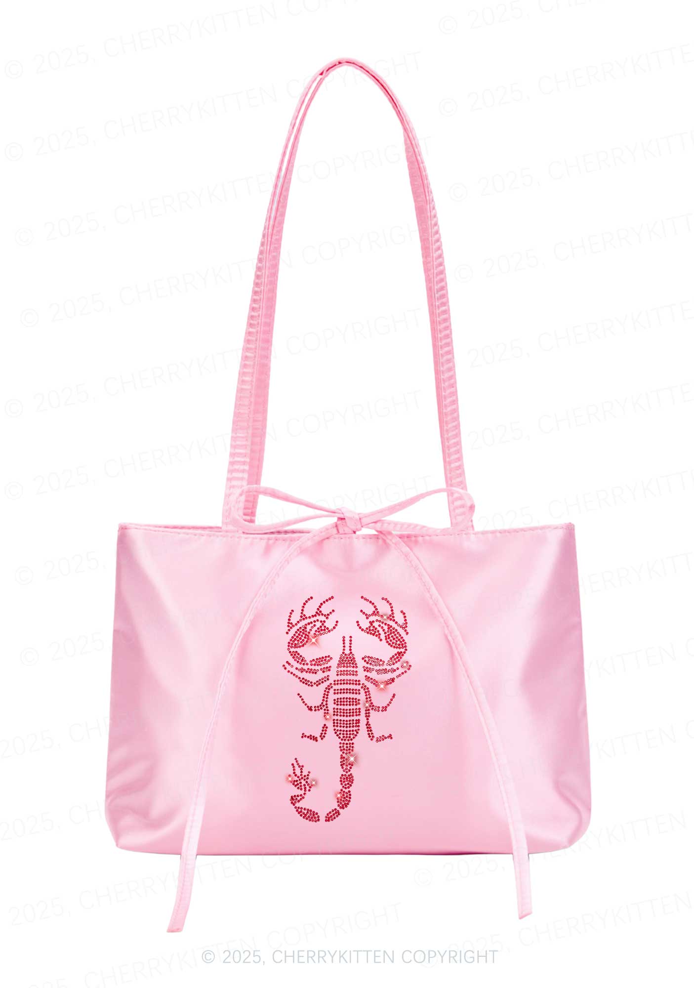 hinestone Red Scorpion Y2K Satin Bags Cherrykitten