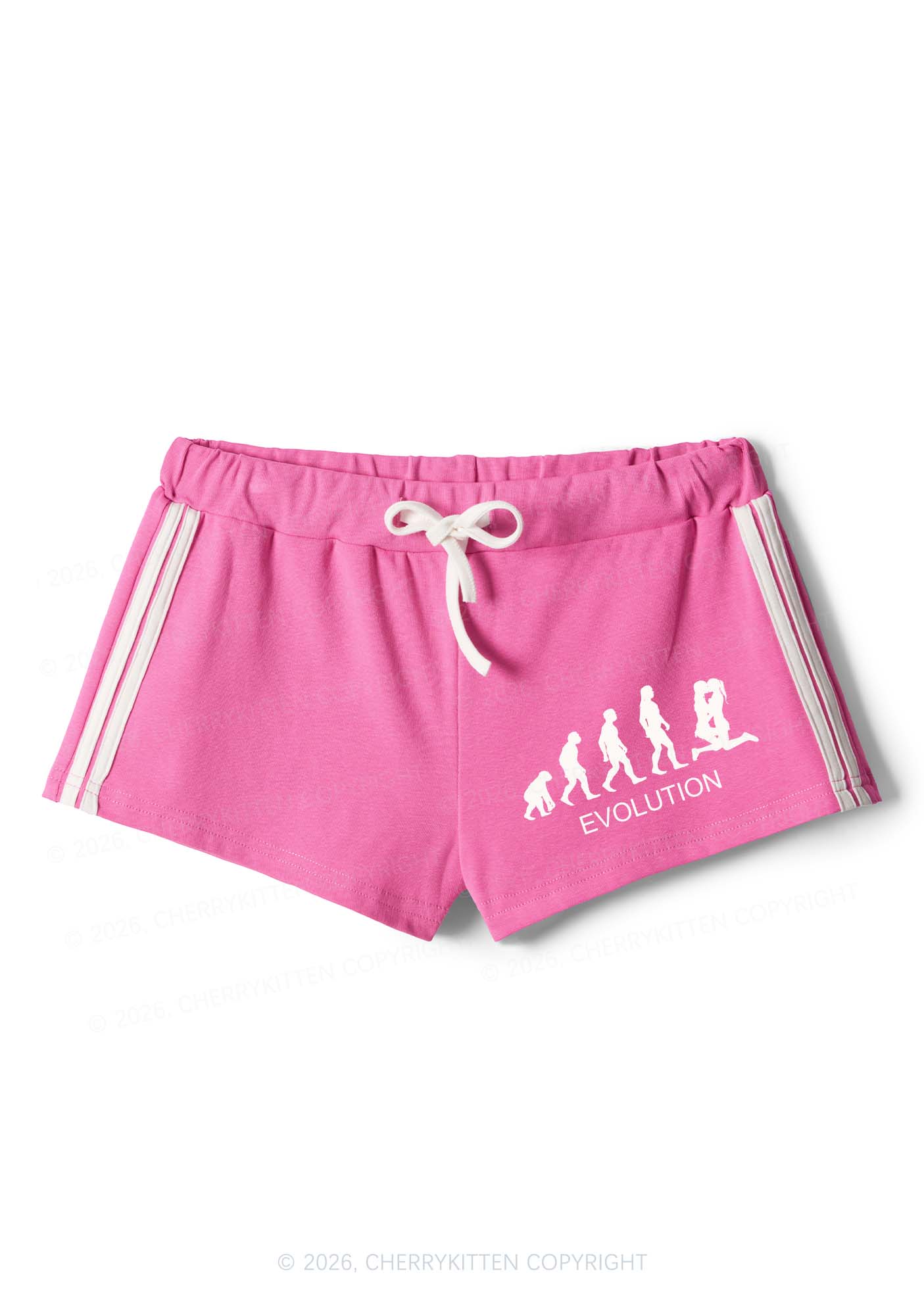 Lesbian Evolution Pride Y2K Drawstring Mini Shorts Cherrykitten