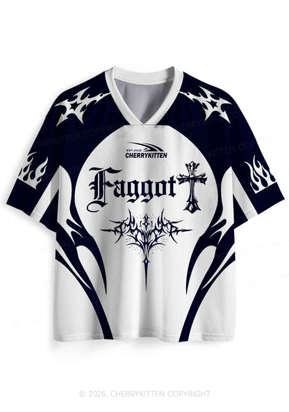 Gothic Cross Faggot Pride Y2K Sport Jersey Shirts Cherrykitten