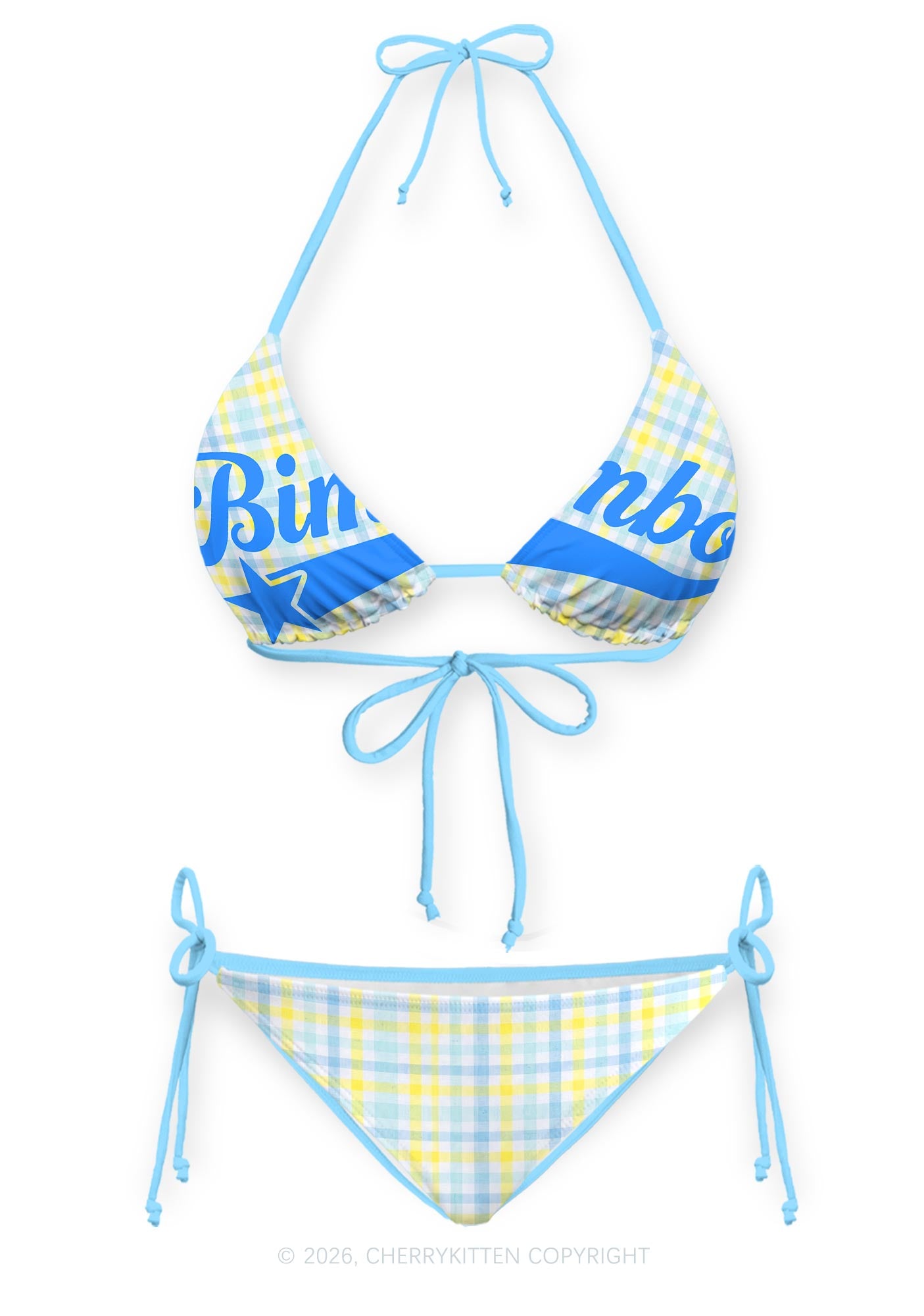 Blue Bimbo Y2K Print Bikini Set Cherrykitten