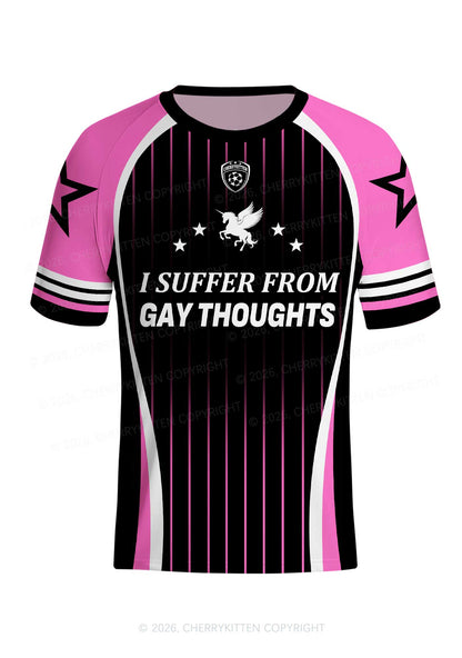 I Suffer From Gay Thoughts Unicorn Pride Y2K Football Jersey Shirts Cherrykitten