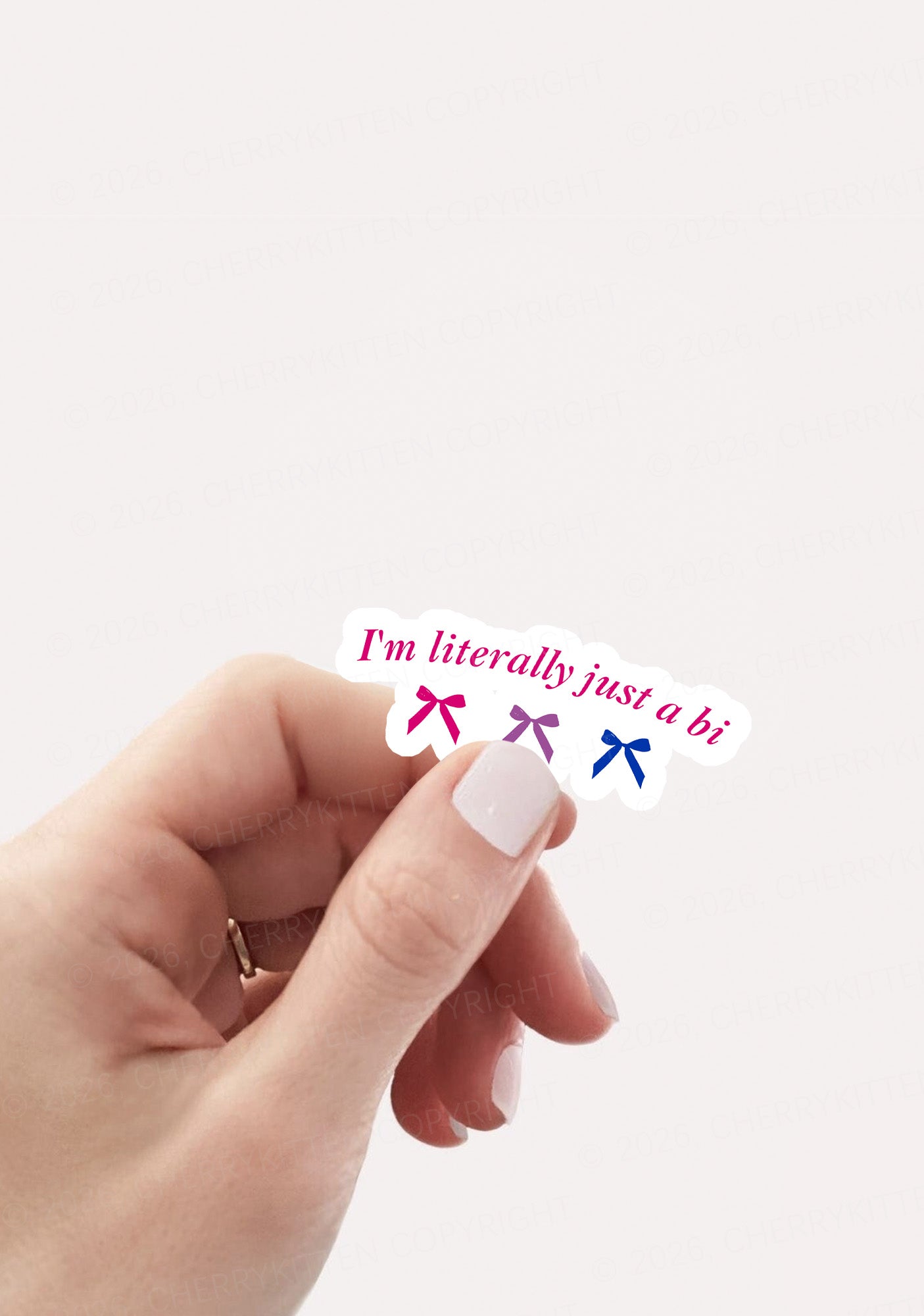 Im Literally Just A Bi Pride 1pc Y2K Sticker Cherrykitten