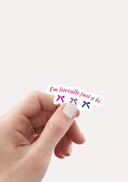 Im Literally Just A Bi Pride 1pc Y2K Sticker Cherrykitten