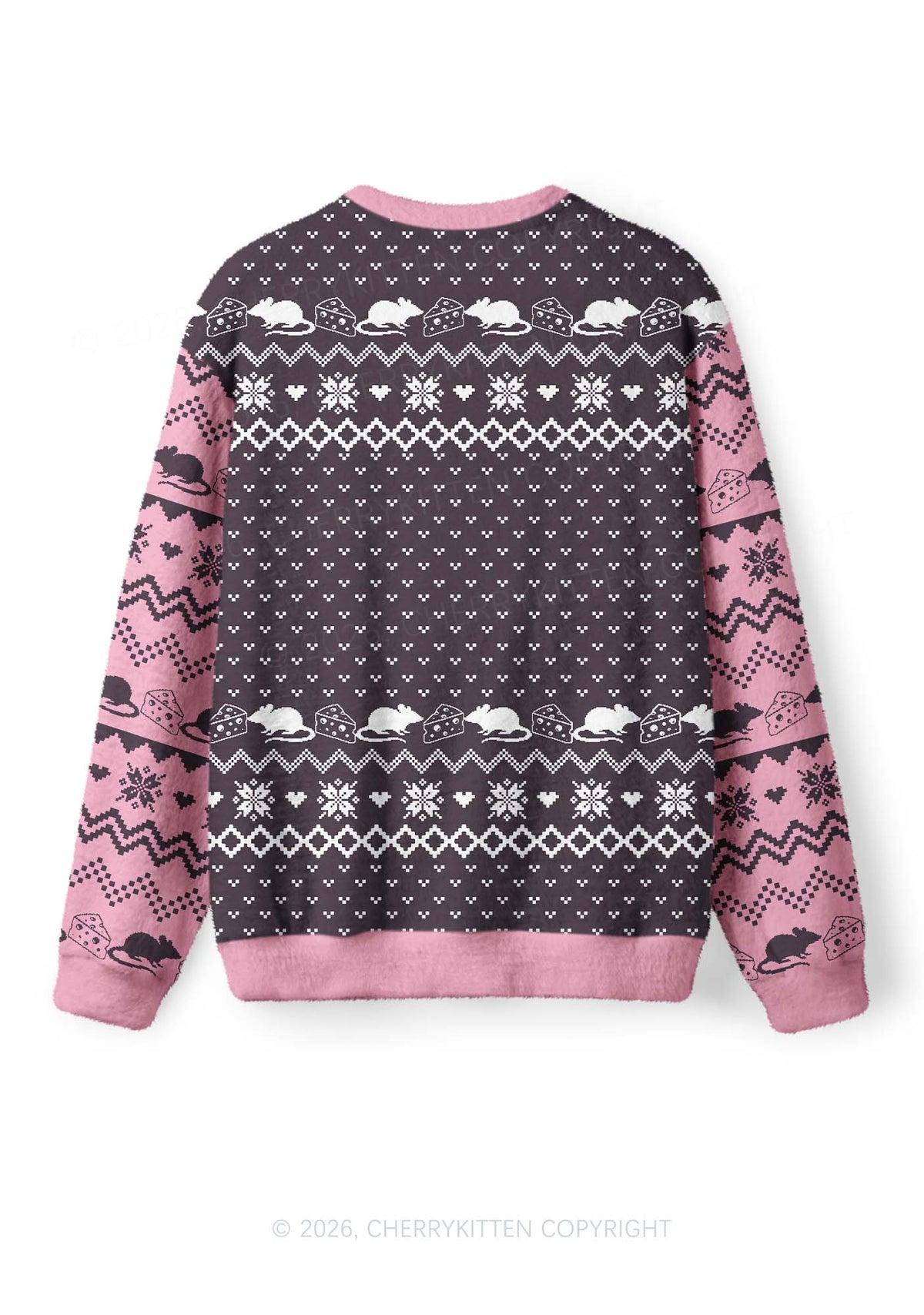 Pink Ratz Y2K Christmas Knit Sweatshirt Cherrykitten