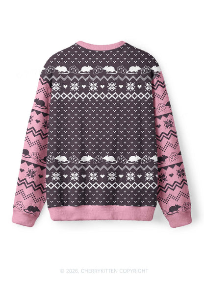 Pink Ratz Y2K Christmas Knit Sweatshirt Cherrykitten