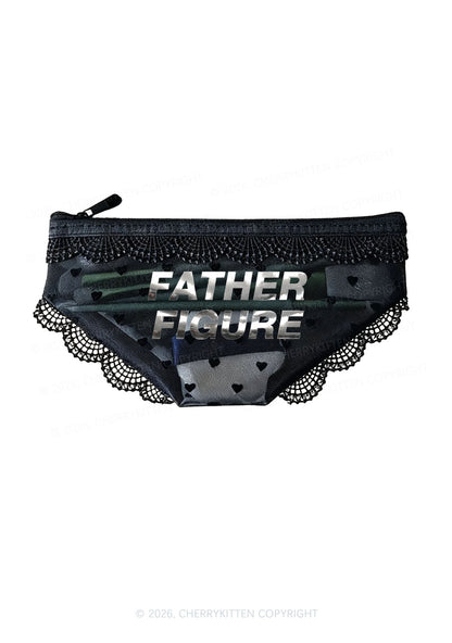 Father Figure Silver Foil Printed Y2K Briefs Shape Cosmetic Pouch Cherrykitten