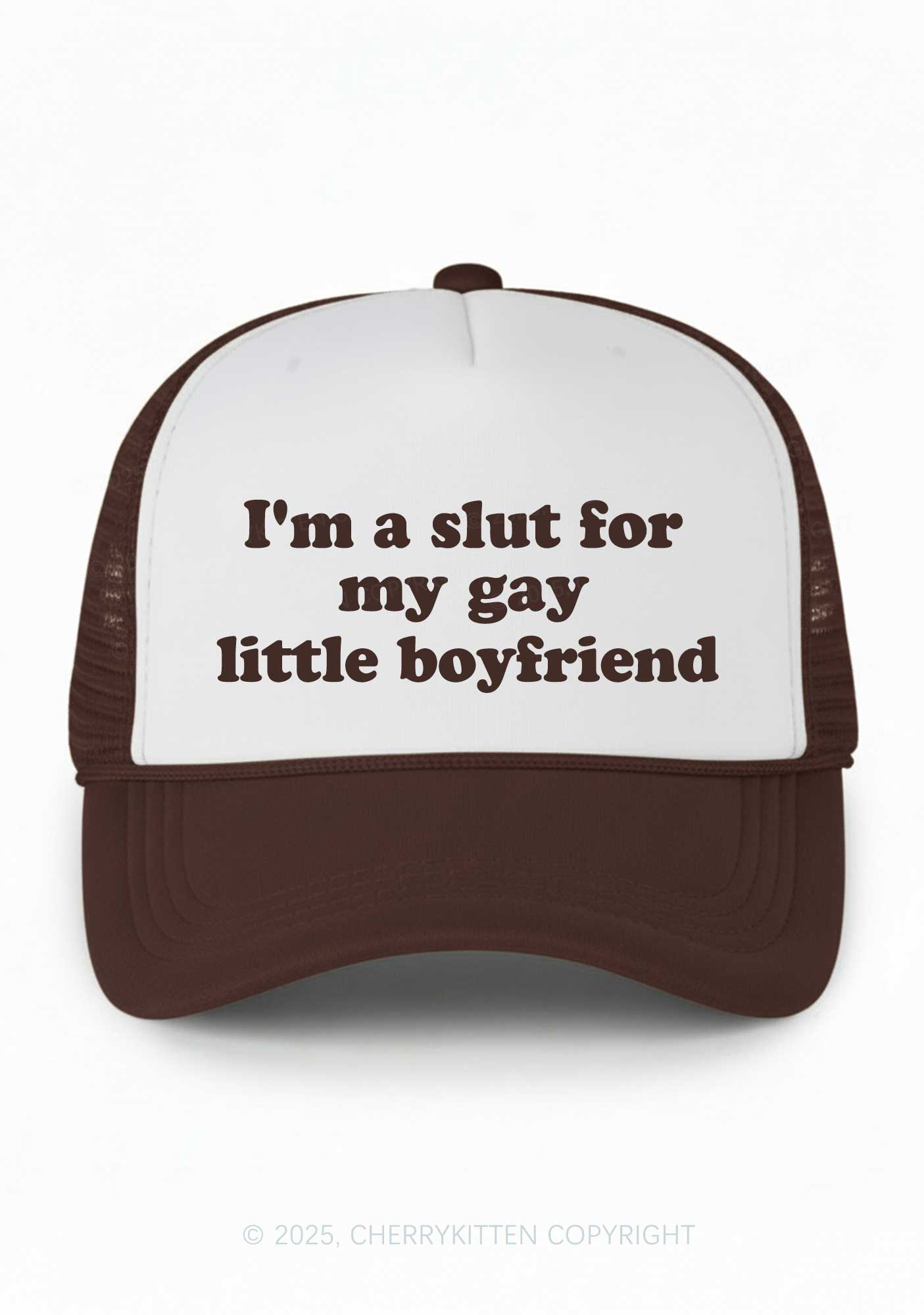 Slxt For My Gay BF Valentine's Day Y2K Colorblock Trucker Hat Cherrykitten