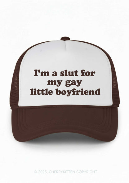 Slxt For My Gay BF Valentine's Day Y2K Colorblock Trucker Hat Cherrykitten