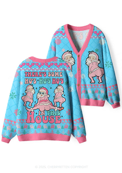 Pink Santas Y2K Christmas Cardigan Knit Sweatshirt Cherrykitten