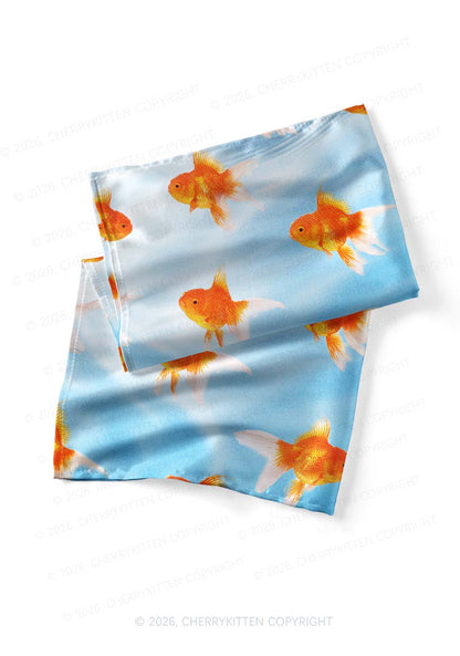 Goldfish Y2K Print Square Bandana Cherrykitten