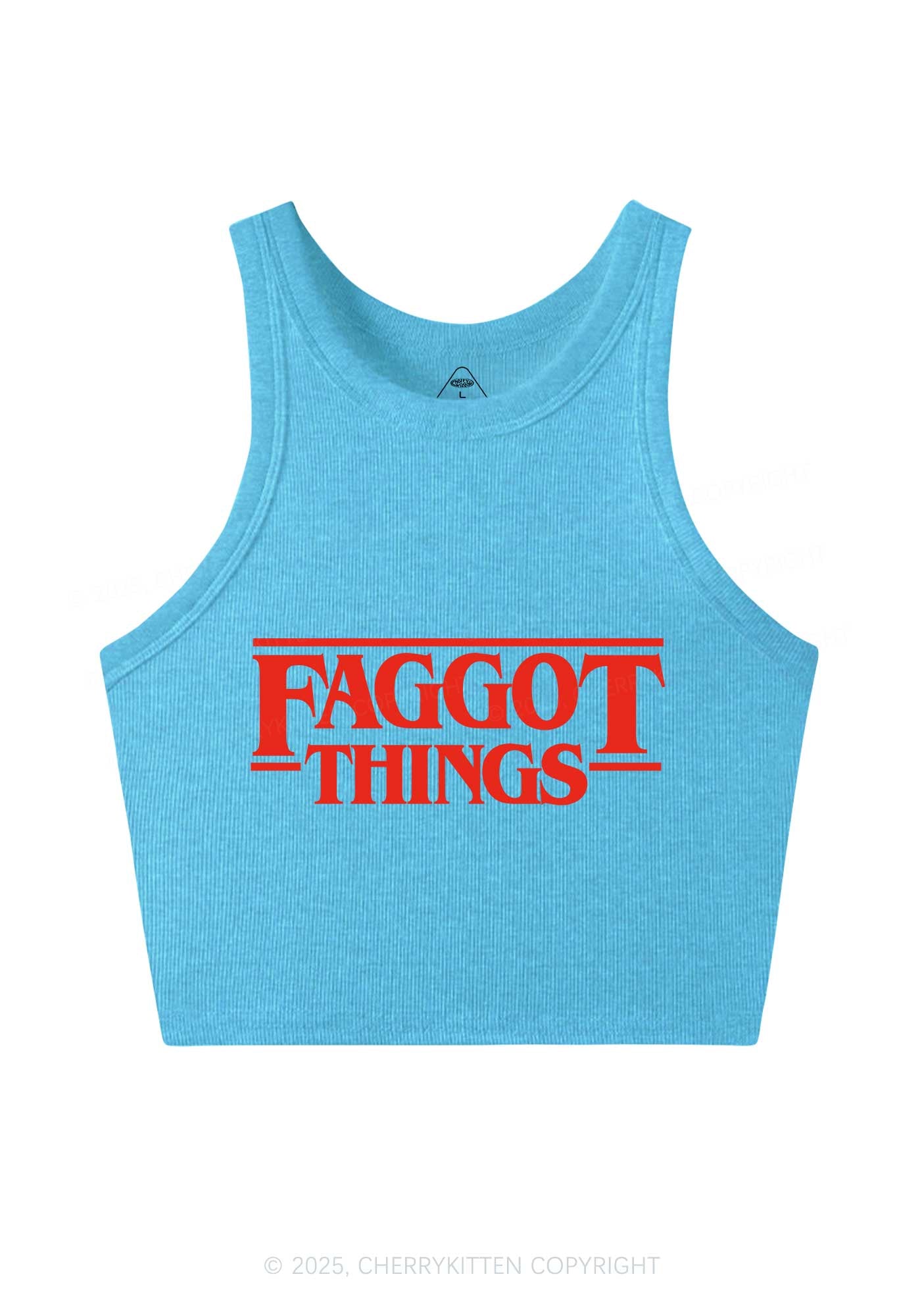 Faggot Things Pride Y2K Crop Tank Top Cherrykitten