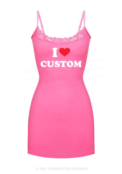 I Love Custom Y2K Lace Slip Dress Cherrykitten