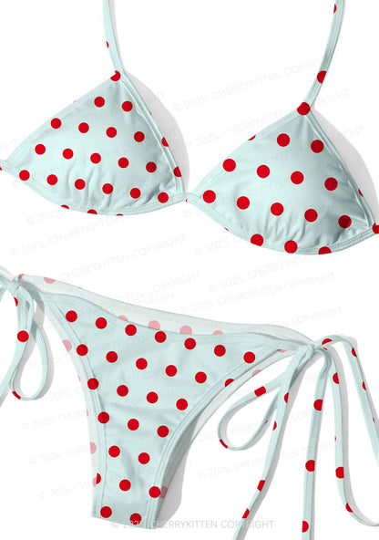 Fresh Red Dots Y2K Print Bikini Set Cherrykitten