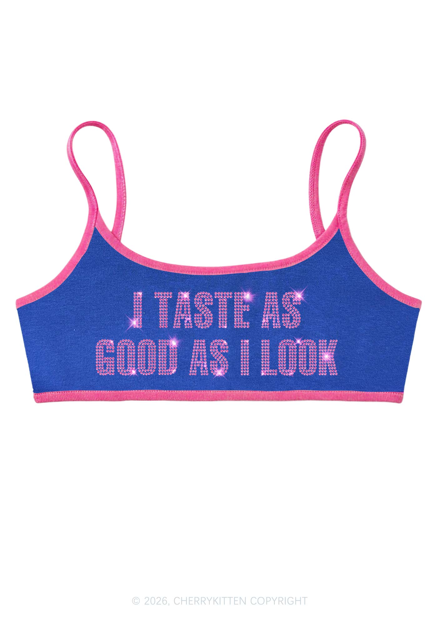 Rhinestone Taste Good Y2K Super Crop Cami Cherrykitten