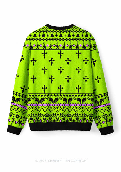 Faggot Pride Y2K Christmas Knit Sweatshirt Cherrykitten