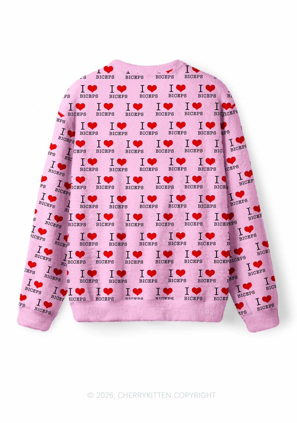 I Love Biceps Y2K Knit Sweatshirt Cherrykitten
