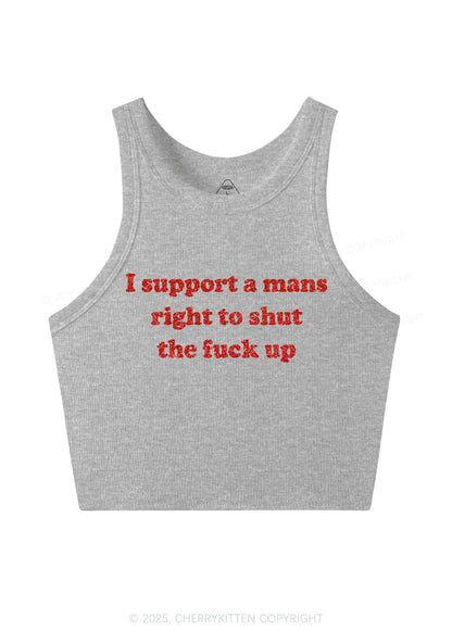 Glitter I Support A Mans Right Y2K Crop Tank Top Cherrykitten