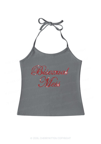 Rhinestone Bisexual Mess Pride Y2K Halter Neck Cami Cherrykitten