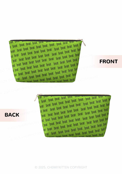 Green Brat Summer Y2K Leather Makeup Bag Cherrykitten