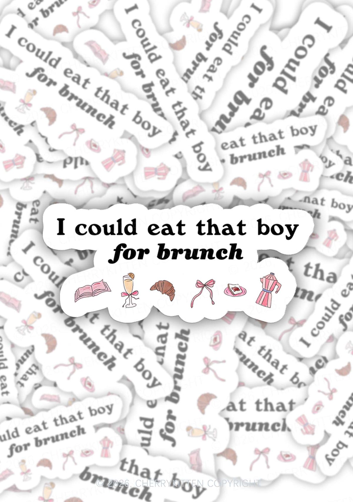 Eat Boy For Brunch 1pc Y2K Sticker Cherrykitten