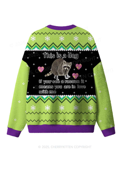 You Are In Love With Me Y2K Christmas Knit Sweatshirt Cherrykitten