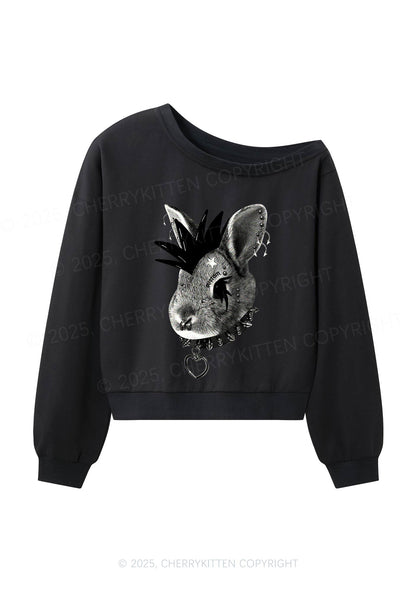 Custom Punk Pet Y2K Off Shoulder Sweatshirts Cherrykitten