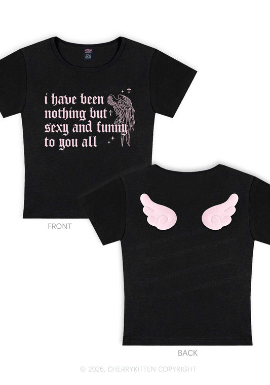 I Have Been Nothing Y2K Goth Angel Wings Baby Tee Cherrykitten