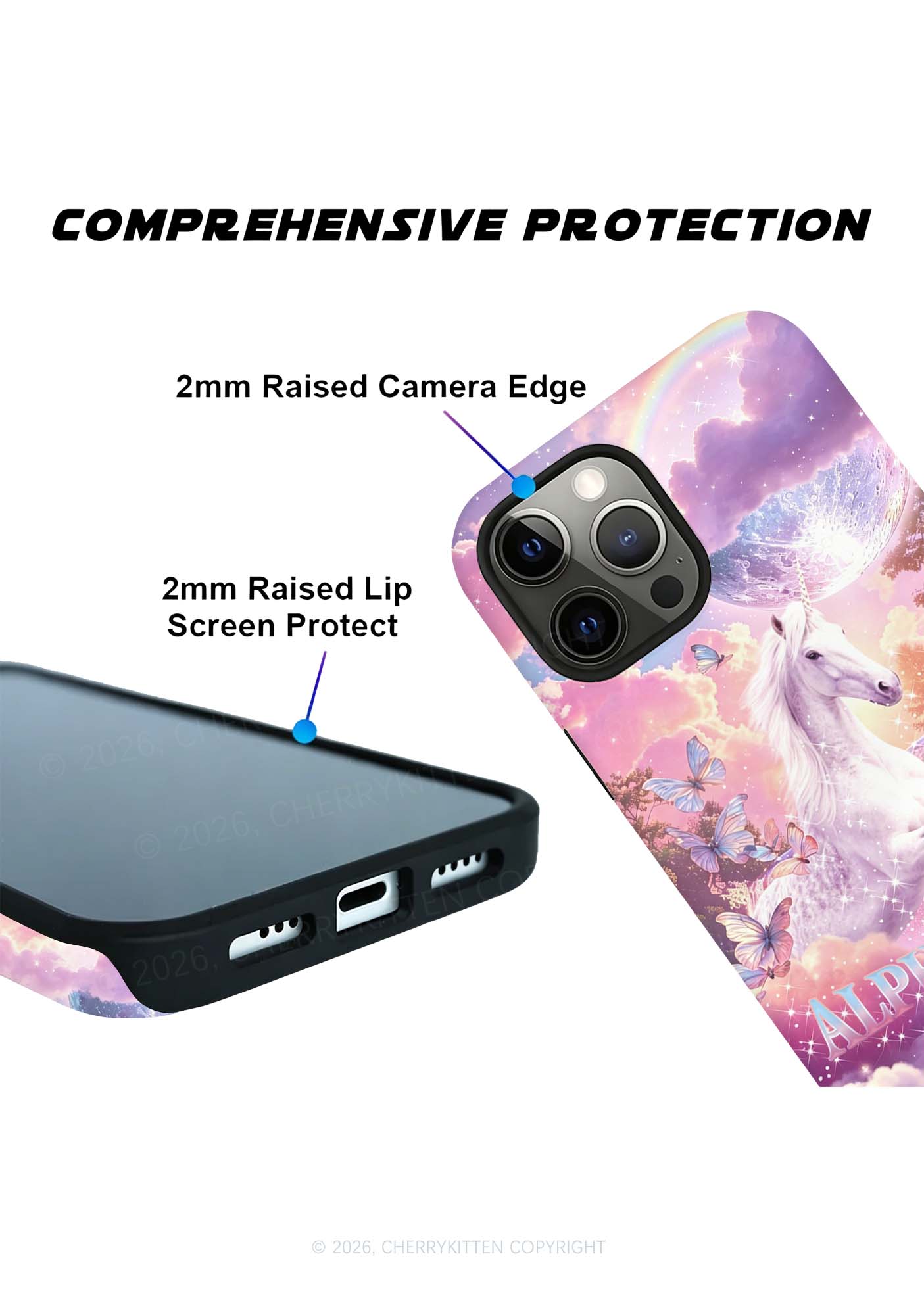 Alpha Male Unicorn Butterfly Y2K Phone Case Cherrykitten