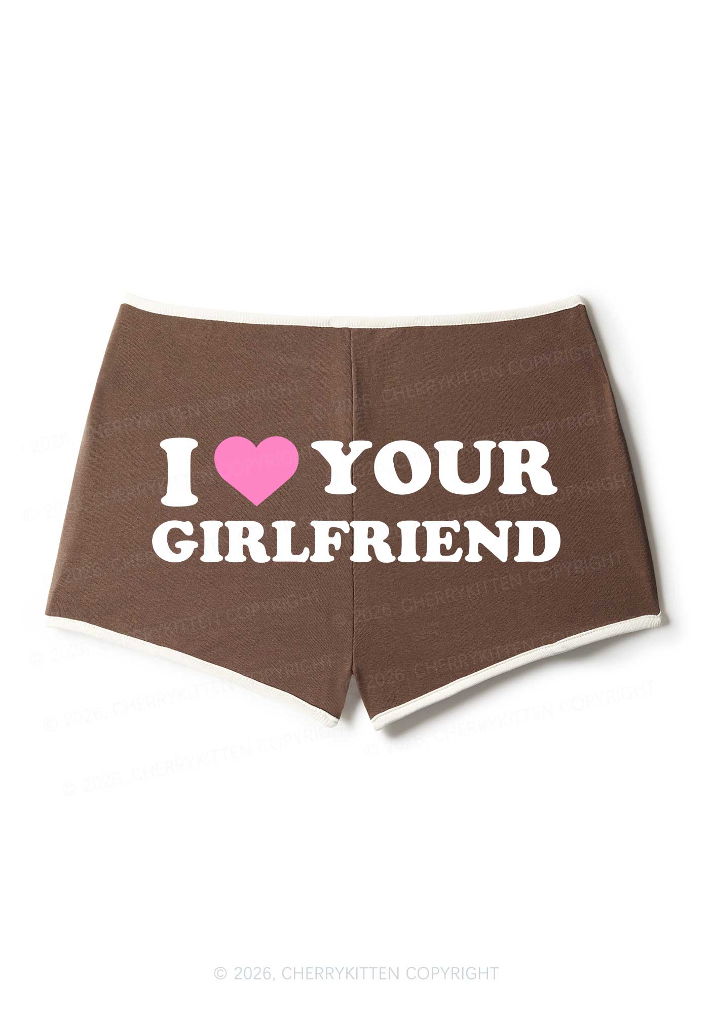I Love Your GF Valentine's Day Y2K Booty Shorts Cherrykitten