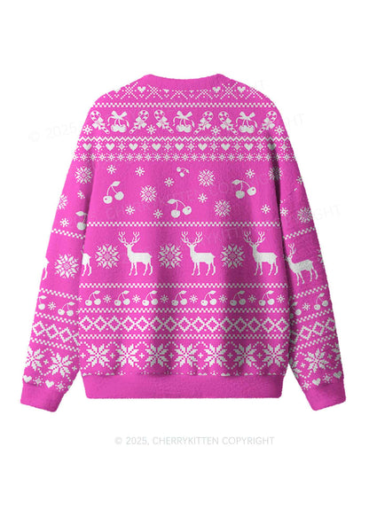 Yes Daddy Y2K Christmas Knit Sweatshirt Cherrykitten