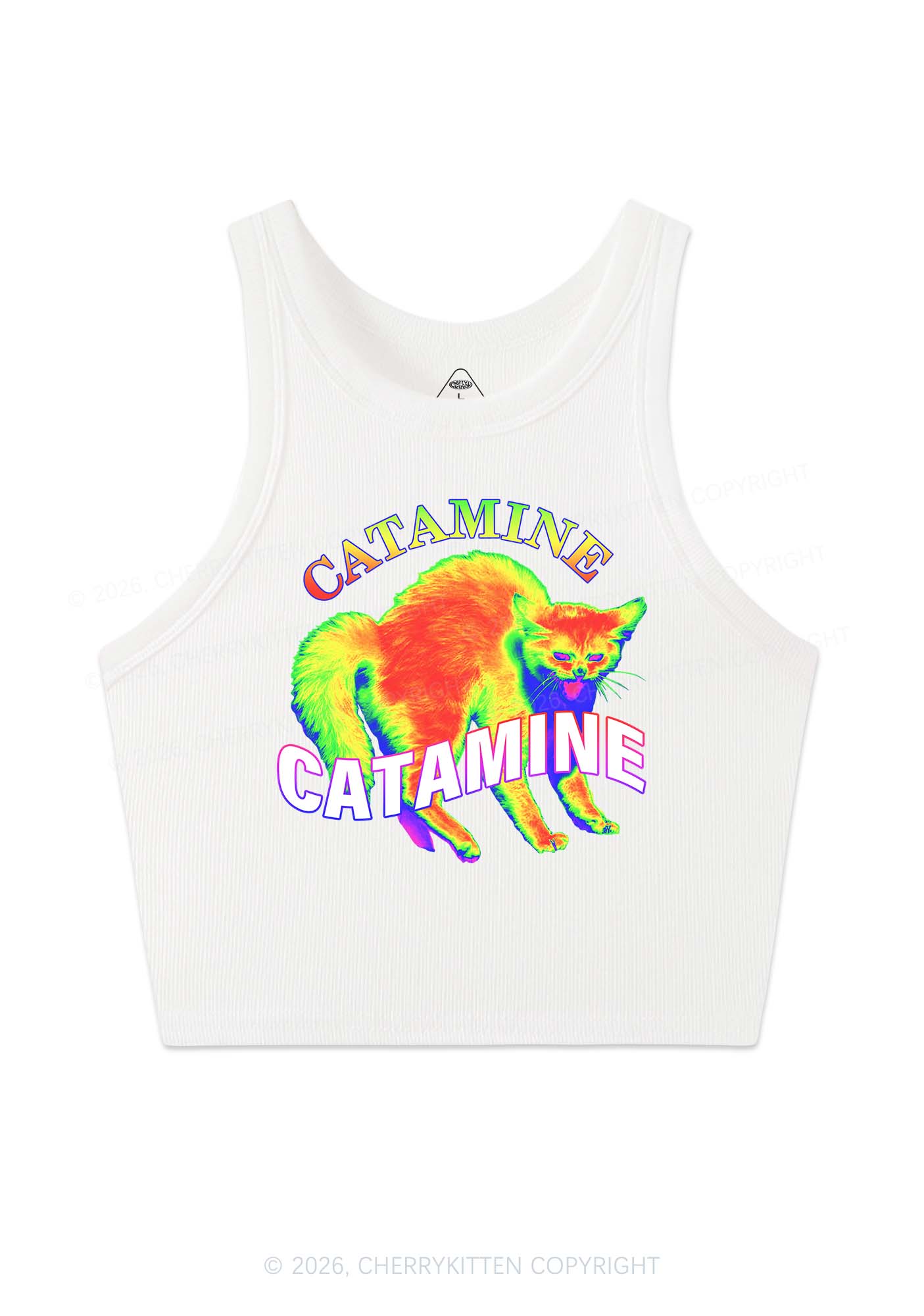 Thermal Cat Y2K Crop Tank Top Cherrykitten