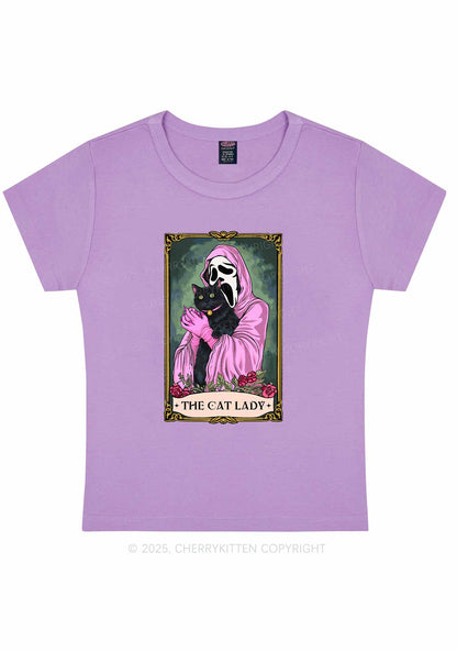 Halloween The Skull Cat Lady Y2K Baby Tee Cherrykitten