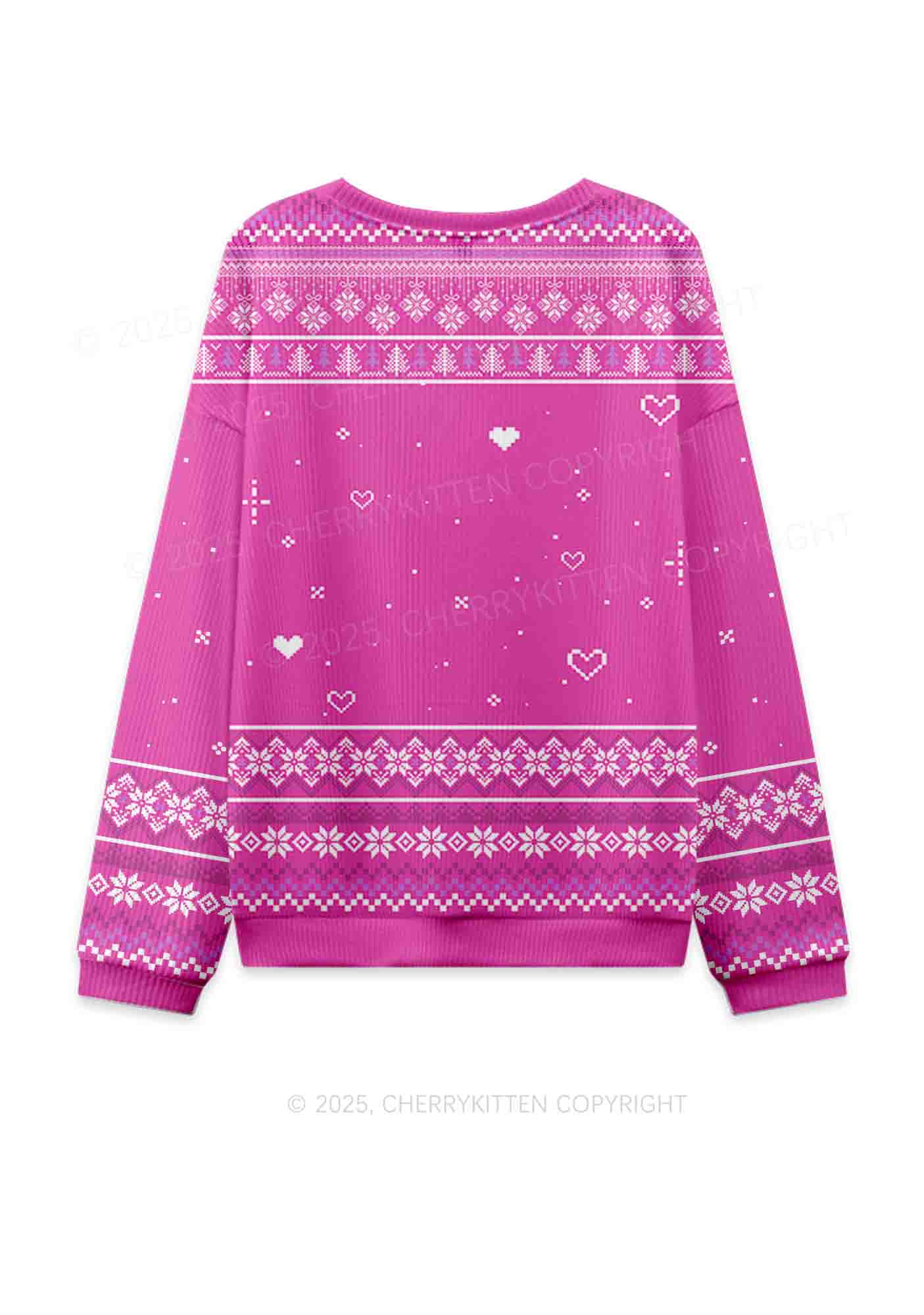 But Daddy I Love Him Y2K Christmas Knit Sweatshirt Cherrykitten