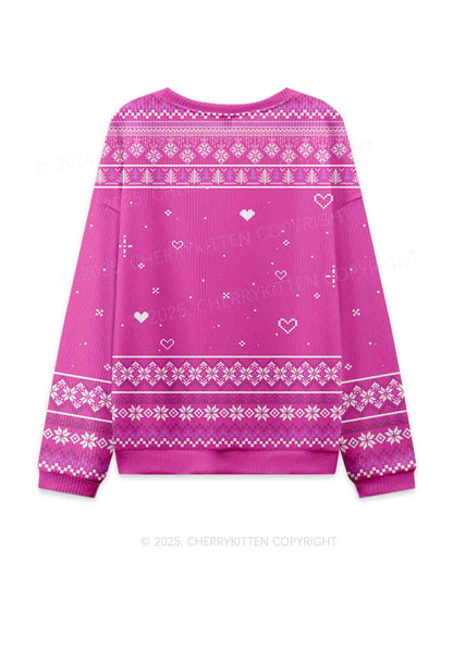 But Daddy I Love Him Y2K Christmas Knit Sweatshirt Cherrykitten