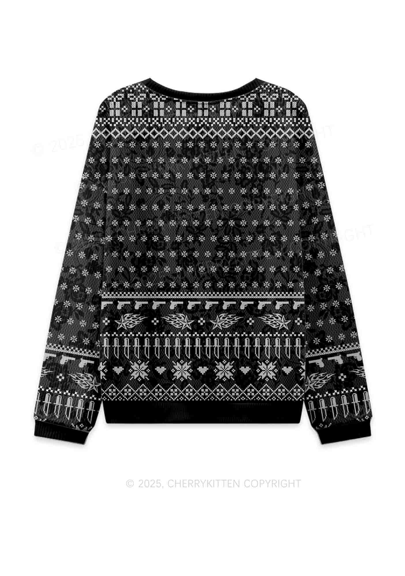 Punk Faggot Pride Y2K Knit Sweatshirt Cherrykitten