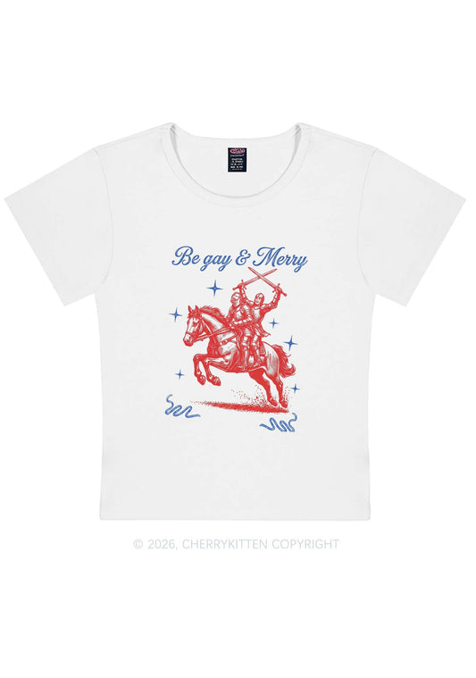 Be Gay Merry Pride Y2K Baby Tee Cherrykitten