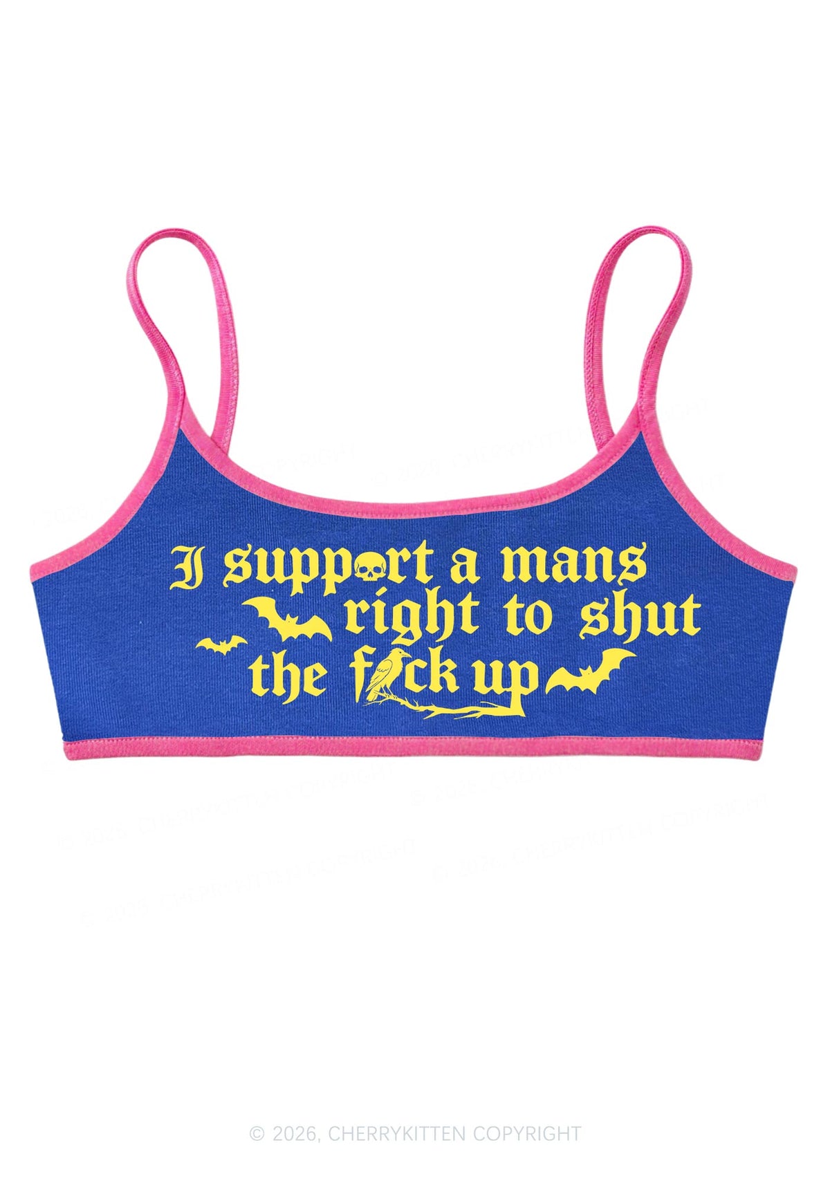 Halloween Gothic Support Mans Right Y2K Super Crop Cami Cherrykitten