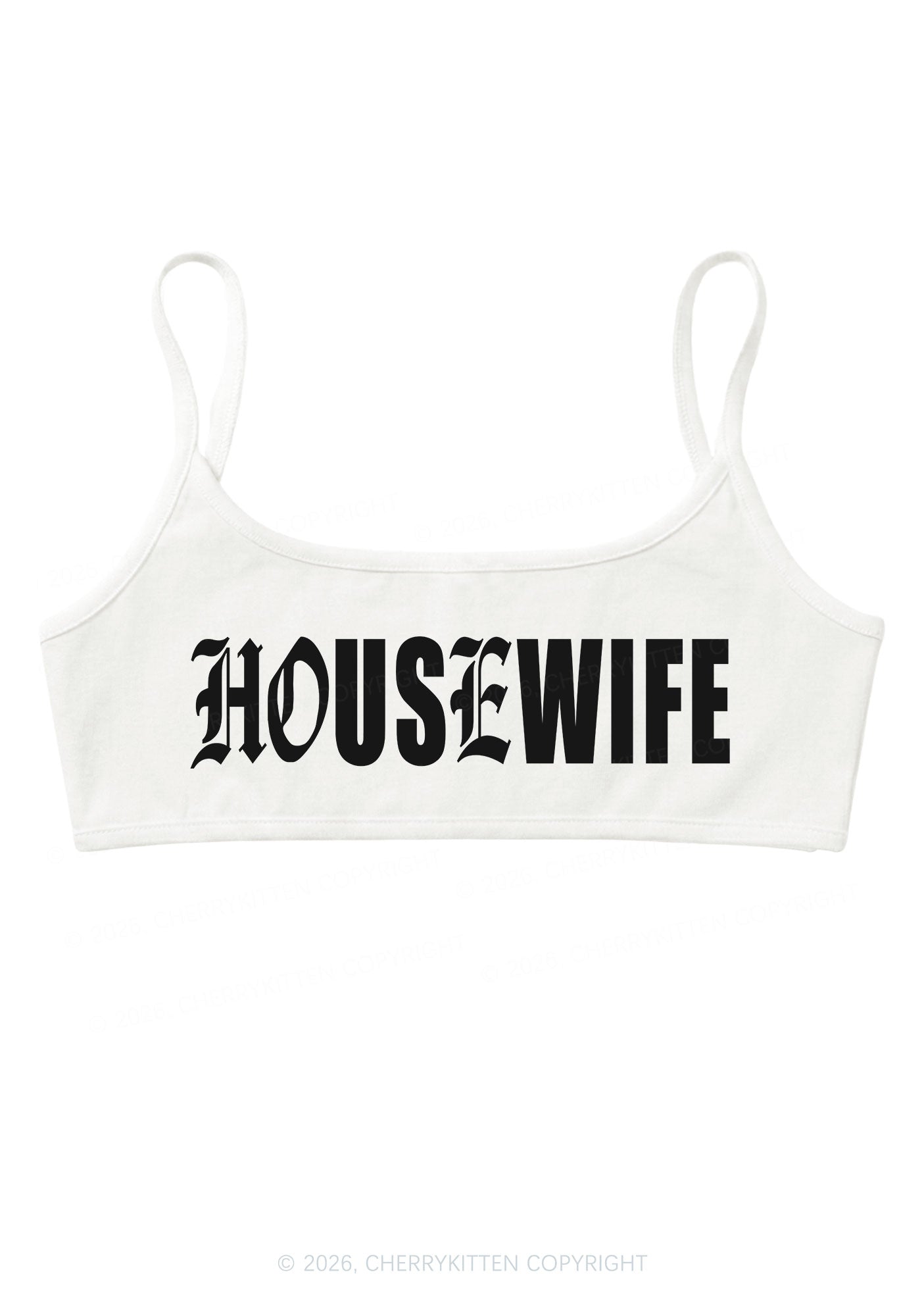 Gothic Housewife Y2K Super Crop Cami Cherrykitten