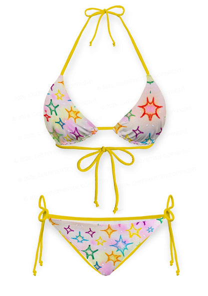 Rainbow Star Y2K Print Bikini Set Cherrykitten
