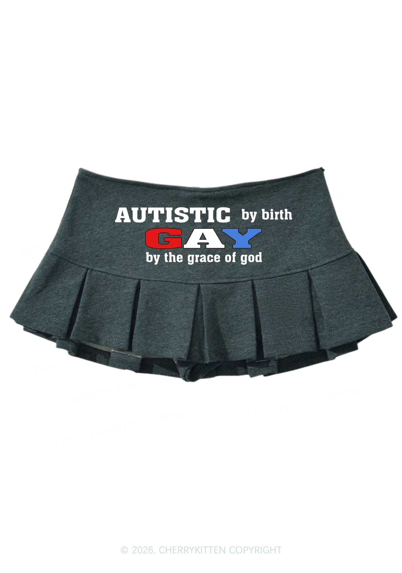 Autistic By Birth Gay Pride Y2K Mini Pleated Skirts Cherrykitten