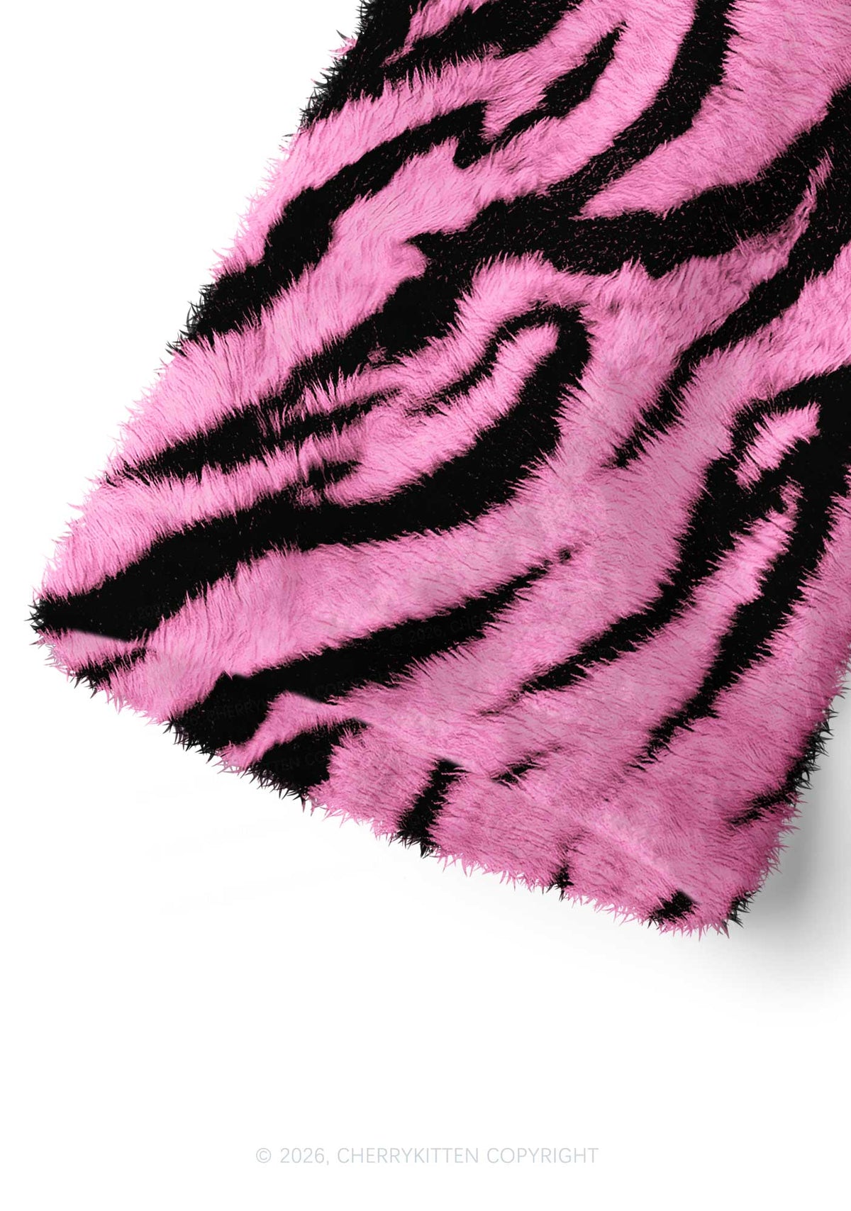 Light Pink Zebra Stripe Y2K Print Fuzzy Straight Leg Warmers Cherrykitten