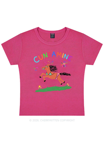 Cxxtamine Pony Y2K Baby Tee Cherrykitten