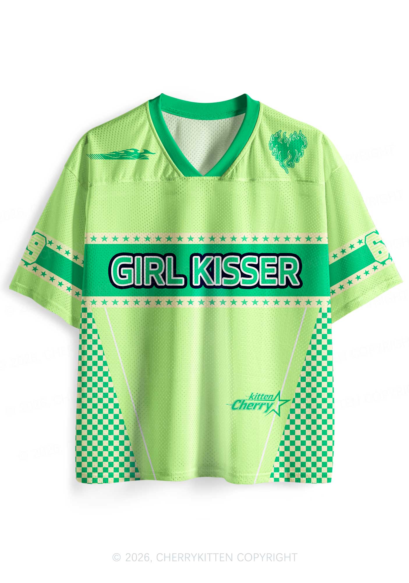 Green Girl Kisser Pride Y2K Sport Jersey Shirts Cherrykitten
