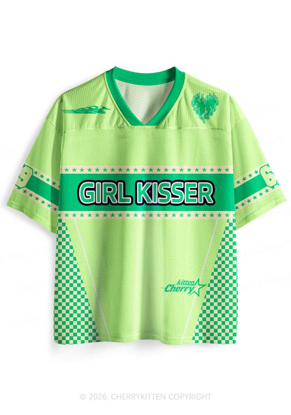 Green Girl Kisser Pride Y2K Sport Jersey Shirts Cherrykitten