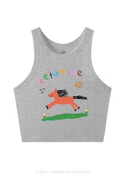 Orange Pony Y2K Crop Tank Top Cherrykitten