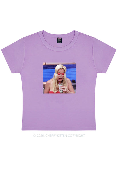 Red Eyeball Blonde Y2K Baby Tee Cherrykitten