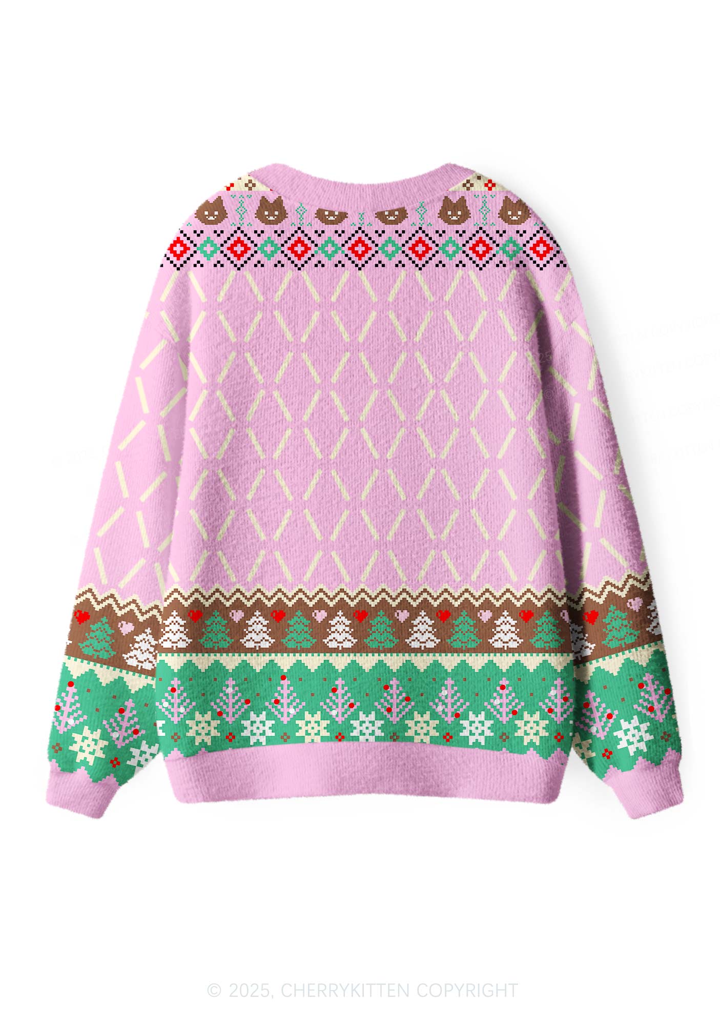 What Tree Y2K Christmas Cardigan Knit Sweatshirt Cherrykitten