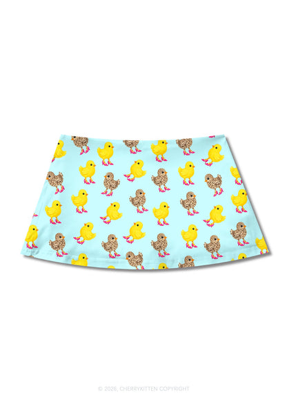 Chicks In Pink High Heels Y2K Print Mini Skirt Cherrykitten