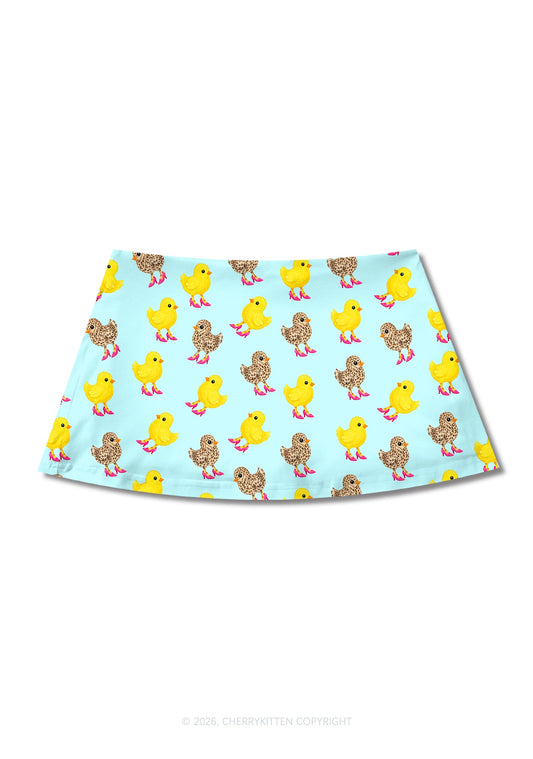 Chicks In Pink High Heels Y2K Print Mini Skirt Cherrykitten