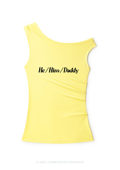 He Him Daddy Pride Y2K Off Shoulder Tank Top Cherrykitten